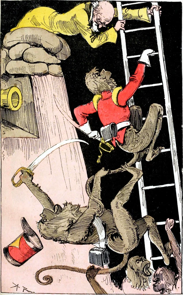 An illustration from Albert Robida - Voyages très extraordinaires de Saturnin Farandoul, 1879 page 112, 1879