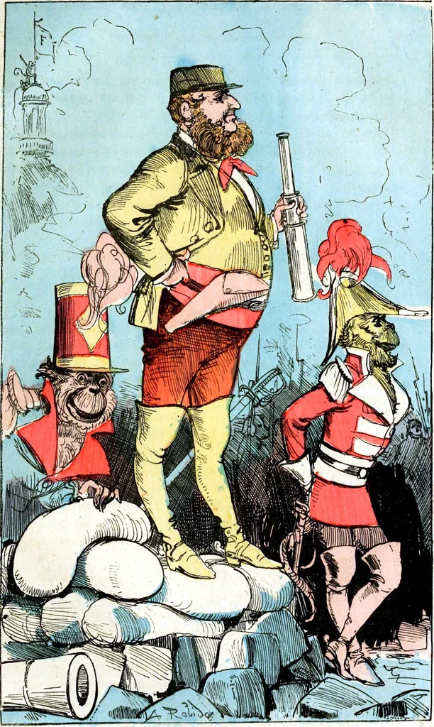 An illustration from Albert Robida - Voyages très extraordinaires de Saturnin Farandoul, 1879 page 144, 1879