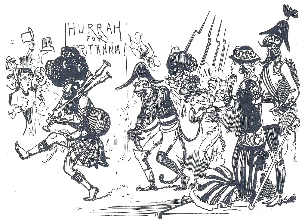 An illustration from Albert Robida - Voyages très extraordinaires de Saturnin Farandoul, 1879 page 154, 1879