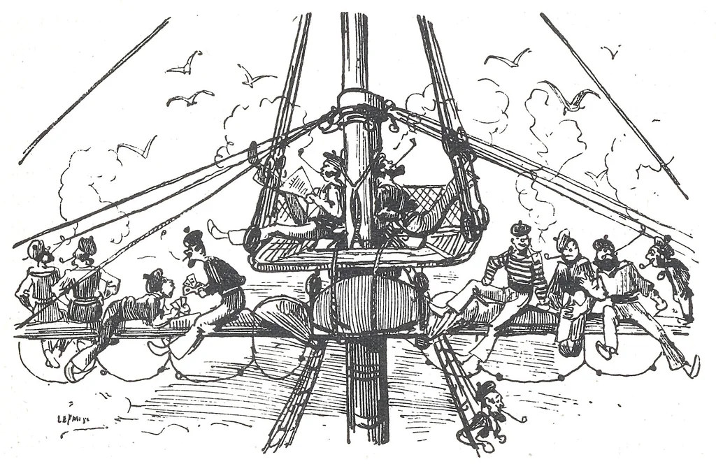An illustration from Albert Robida - Voyages très extraordinaires de Saturnin Farandoul, 1879 page 168, 1879
