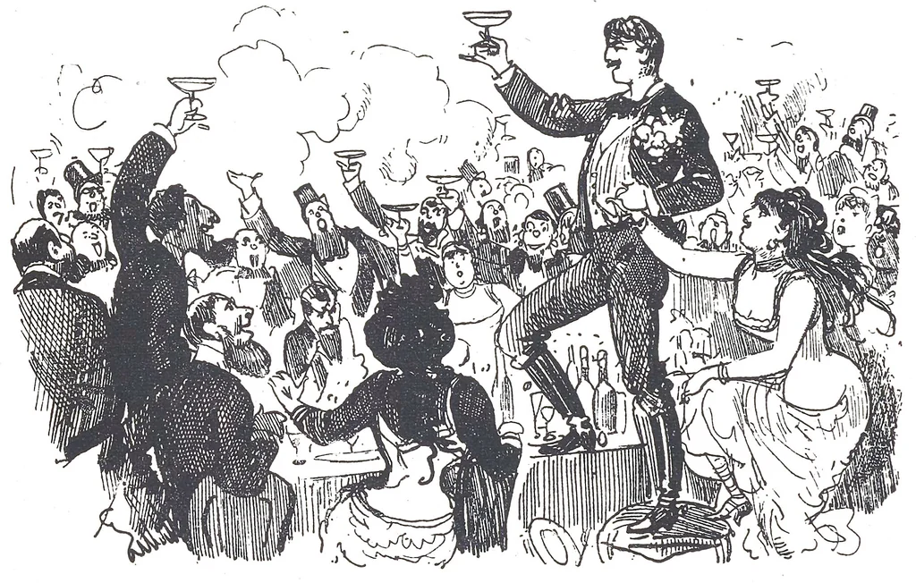 An illustration from Albert Robida - Voyages très extraordinaires de Saturnin Farandoul, 1879 page 182, 1879