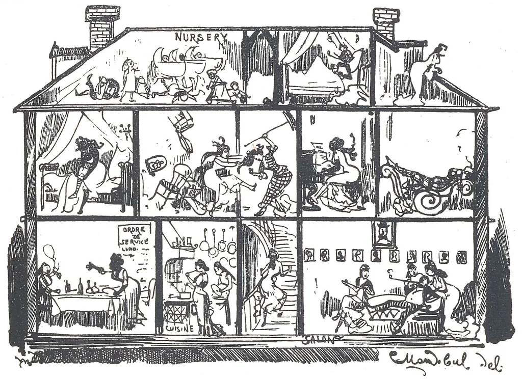 An illustration from Albert Robida - Voyages très extraordinaires de Saturnin Farandoul, 1879 page 184, 1879