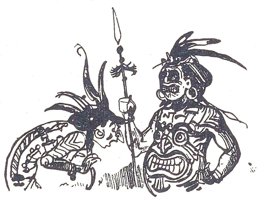 An illustration from Albert Robida - Voyages très extraordinaires de Saturnin Farandoul, 1879 page 199, 1879