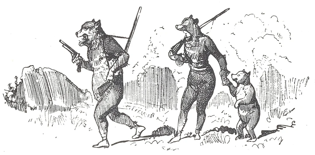 An illustration from Albert Robida - Voyages très extraordinaires de Saturnin Farandoul, 1879 page 210, 1879