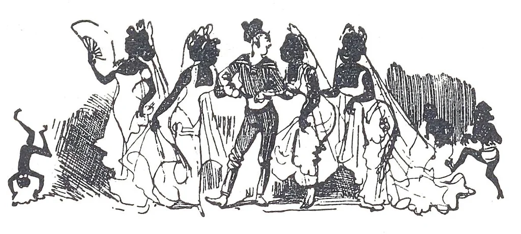 An illustration from Albert Robida - Voyages très extraordinaires de Saturnin Farandoul, 1879 page 213, 1879