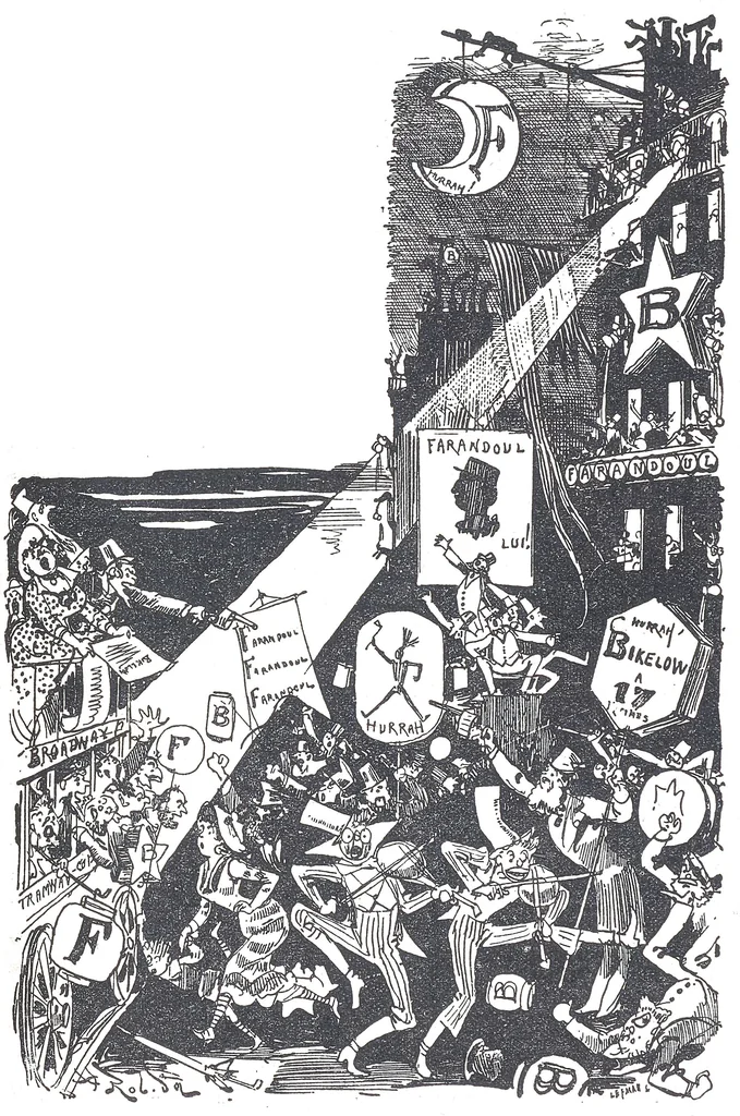 An illustration from Albert Robida - Voyages très extraordinaires de Saturnin Farandoul, 1879 page 220, 1879
