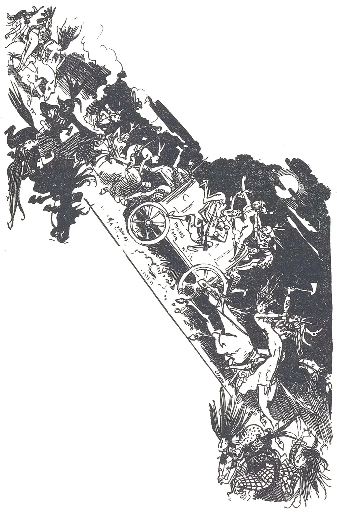An illustration from Albert Robida - Voyages très extraordinaires de Saturnin Farandoul, 1879 page 236, 1879