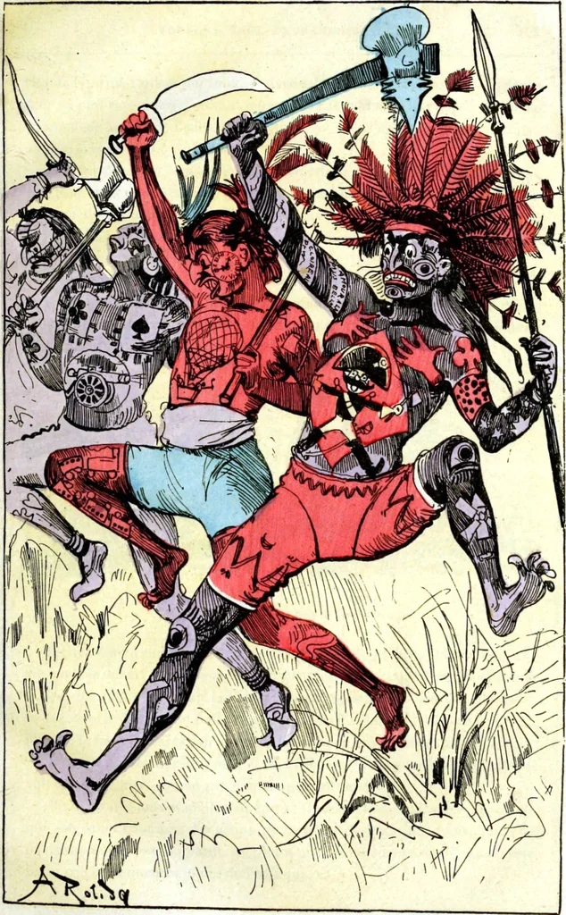 An illustration from Albert Robida - Voyages très extraordinaires de Saturnin Farandoul, 1879 page 224, 1879