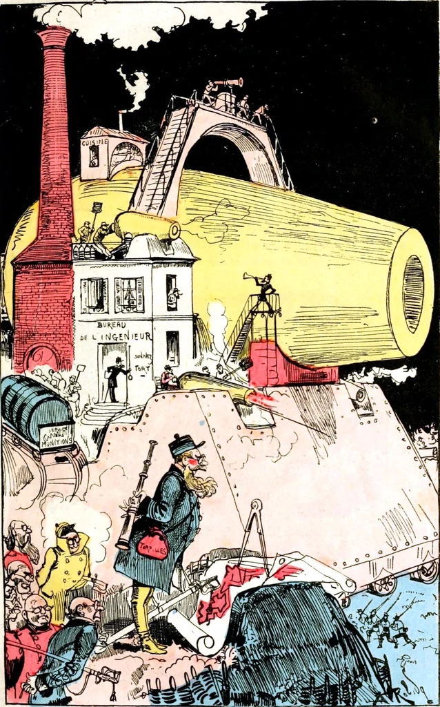 An illustration from Albert Robida - Voyages très extraordinaires de Saturnin Farandoul, 1879 page 272, 1879