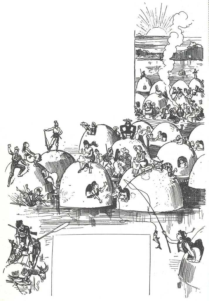 An illustration from Albert Robida - Voyages très extraordinaires de Saturnin Farandoul, 1879 page 260, 1879