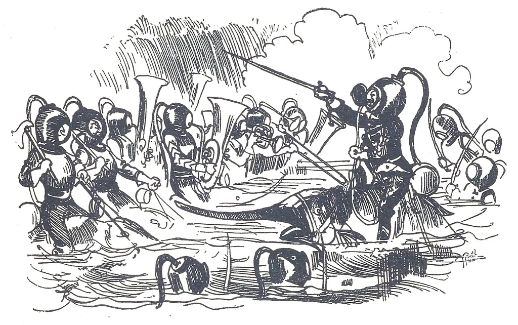 An illustration from Albert Robida - Voyages très extraordinaires de Saturnin Farandoul, 1879 page 280, 1879