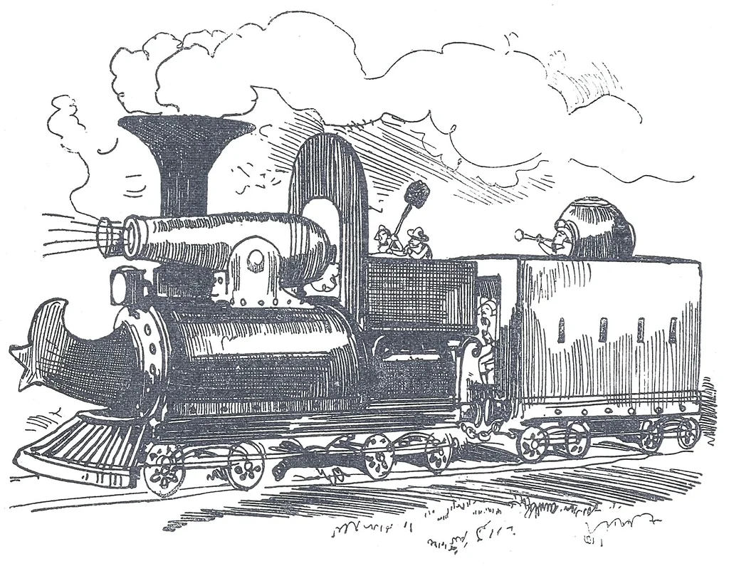 An illustration from Albert Robida - Voyages très extraordinaires de Saturnin Farandoul, 1879 page 282, 1879