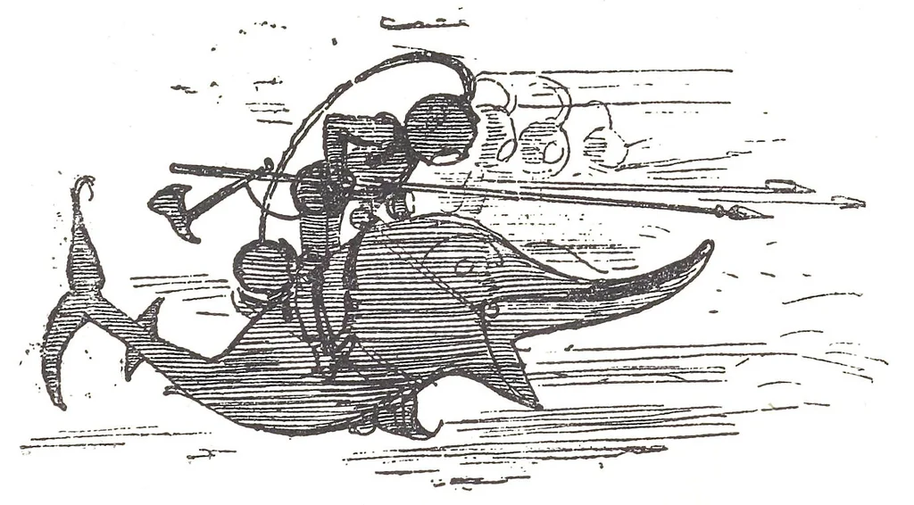 An illustration from Albert Robida - Voyages très extraordinaires de Saturnin Farandoul, 1879 page 291, 1879