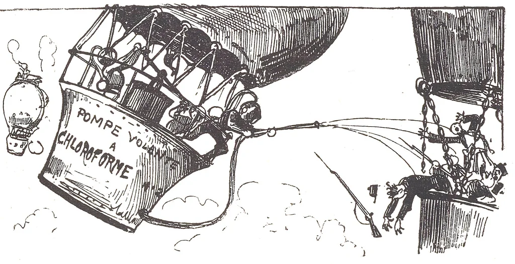 An illustration from Albert Robida - Voyages très extraordinaires de Saturnin Farandoul, 1879 page 326, 1879