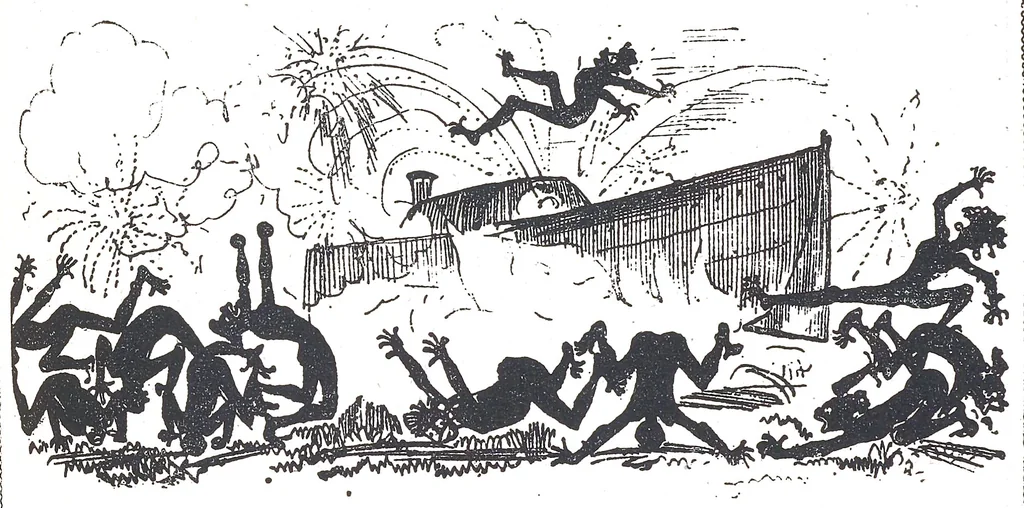 An illustration from Albert Robida - Voyages très extraordinaires de Saturnin Farandoul, 1879 page 332, 1879
