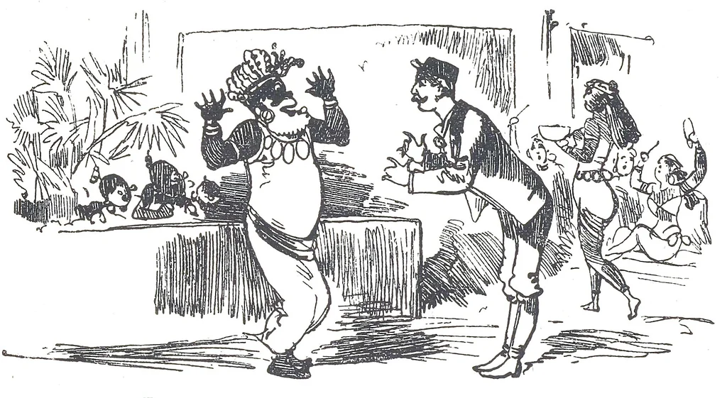 An illustration from Albert Robida - Voyages très extraordinaires de Saturnin Farandoul, 1879 page 358, 1879