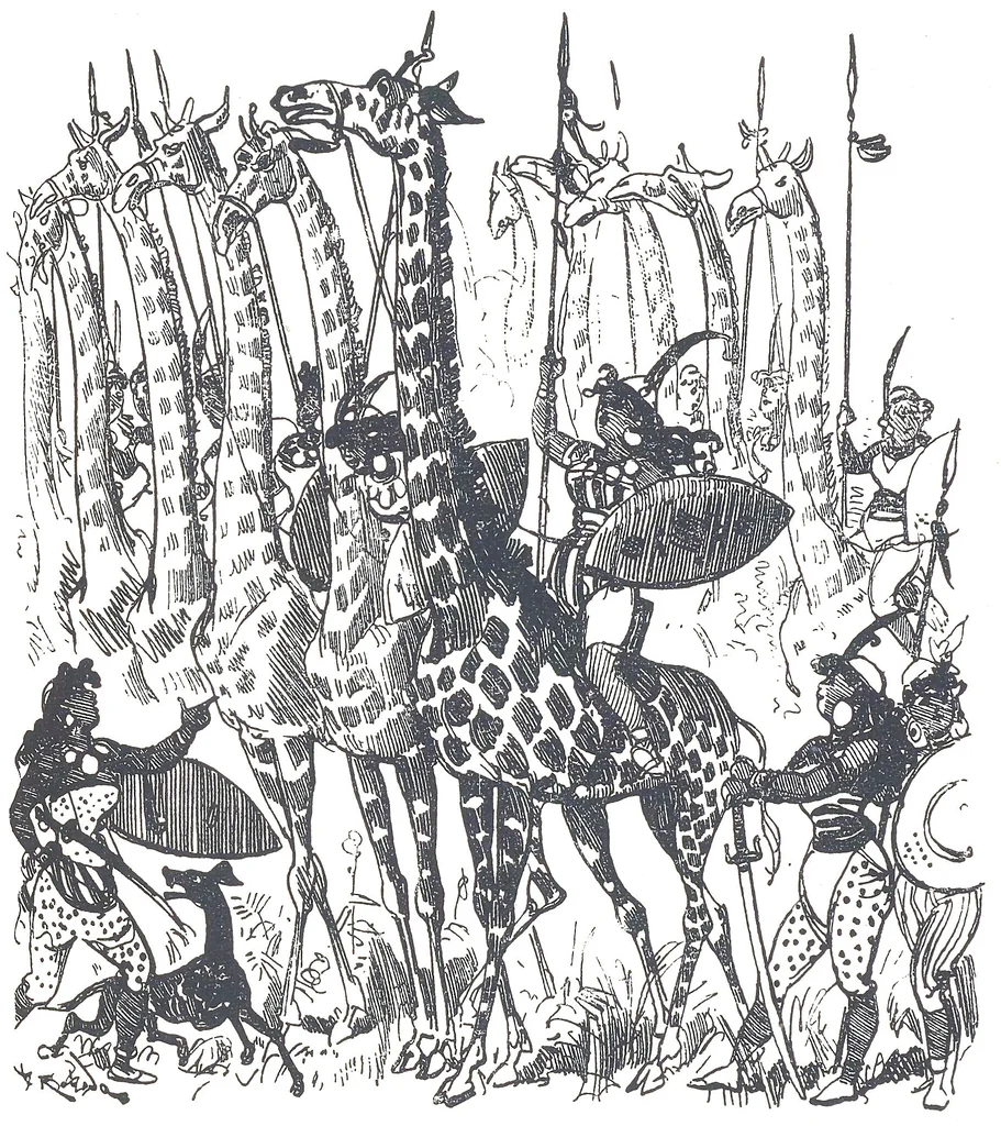 An illustration from Albert Robida - Voyages très extraordinaires de Saturnin Farandoul, 1879 page 360, 1879