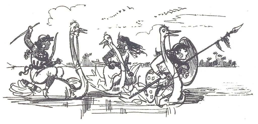 An illustration from Albert Robida - Voyages très extraordinaires de Saturnin Farandoul, 1879 page 366, 1879