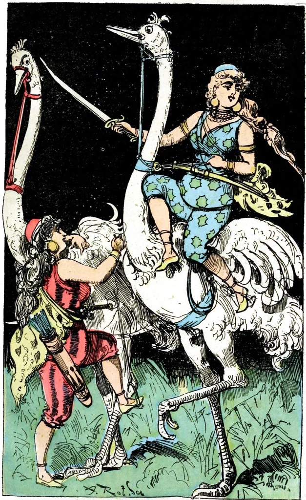 An illustration from Albert Robida - Voyages très extraordinaires de Saturnin Farandoul, 1879 page 352, 1879