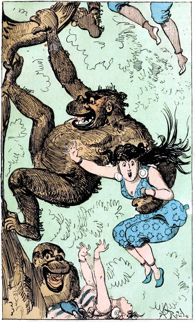 An illustration from Albert Robida - Voyages très extraordinaires de Saturnin Farandoul, 1879 page 384, 1879