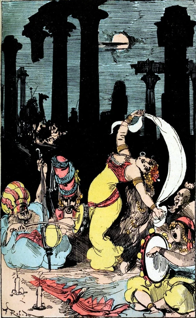 An illustration from Albert Robida - Voyages très extraordinaires de Saturnin Farandoul, 1879 page 432, 1879