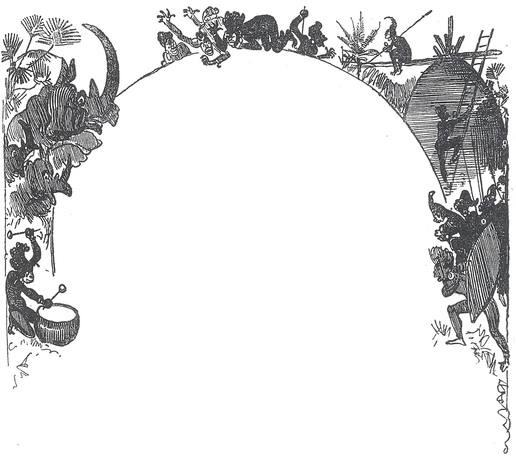 An illustration from Albert Robida - Voyages très extraordinaires de Saturnin Farandoul, 1879 page 408-1, 1879