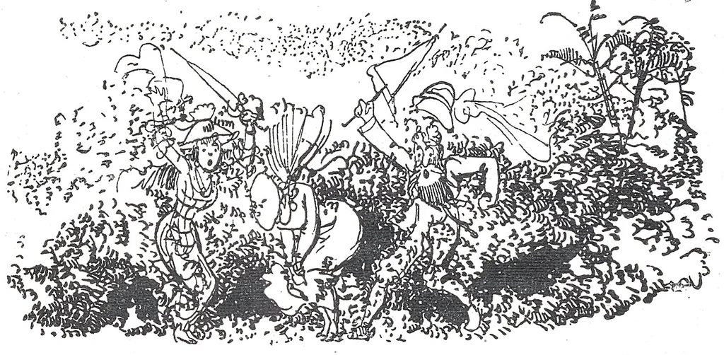 An illustration from Albert Robida - Voyages très extraordinaires de Saturnin Farandoul, 1879 page 418, 1879