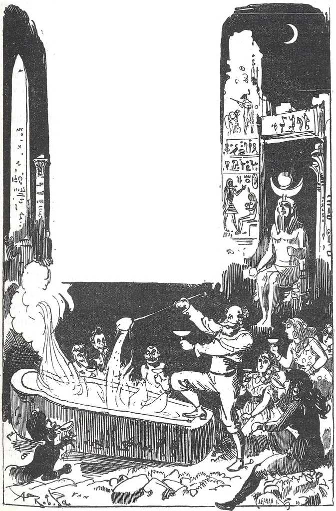 An illustration from Albert Robida - Voyages très extraordinaires de Saturnin Farandoul, 1879 page 424-1, 1879