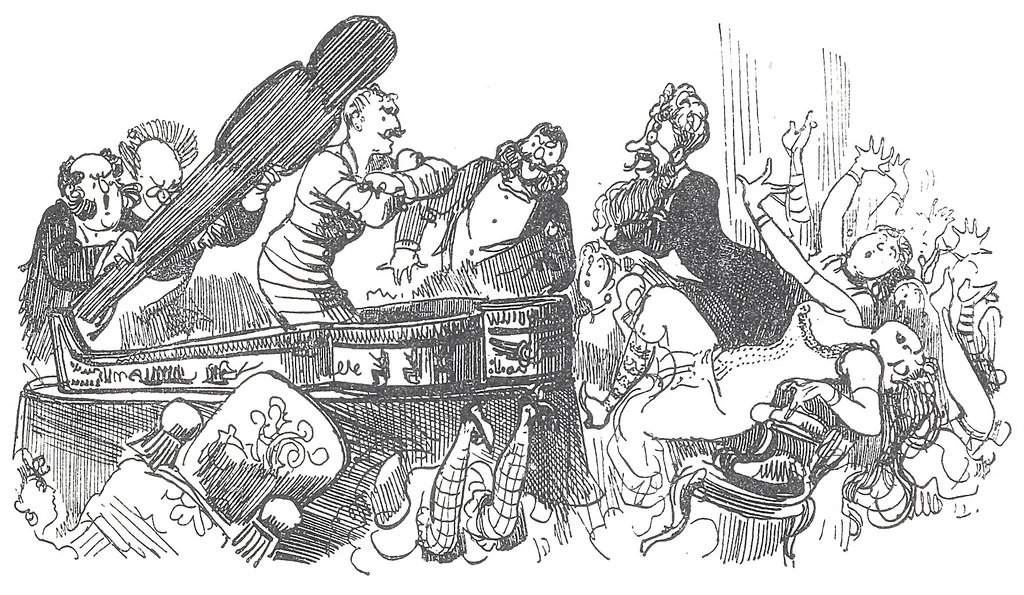 An illustration from Albert Robida - Voyages très extraordinaires de Saturnin Farandoul, 1879 page 436, 1879