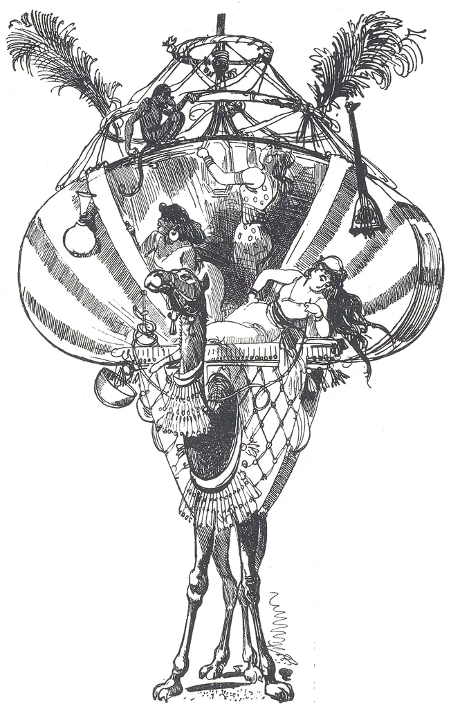 An illustration from Albert Robida - Voyages très extraordinaires de Saturnin Farandoul, 1879 page 440, 1879