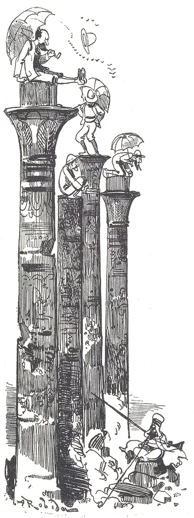 An illustration from Albert Robida - Voyages très extraordinaires de Saturnin Farandoul, 1879 page 444, 1879