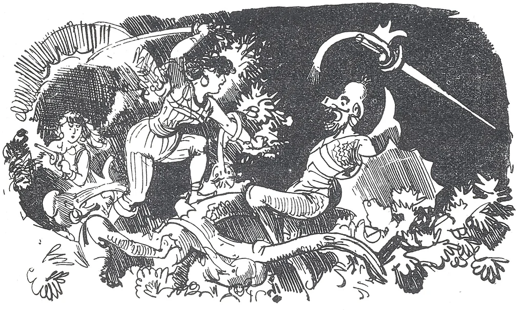 An illustration from Albert Robida - Voyages très extraordinaires de Saturnin Farandoul, 1879 page 484, 1879