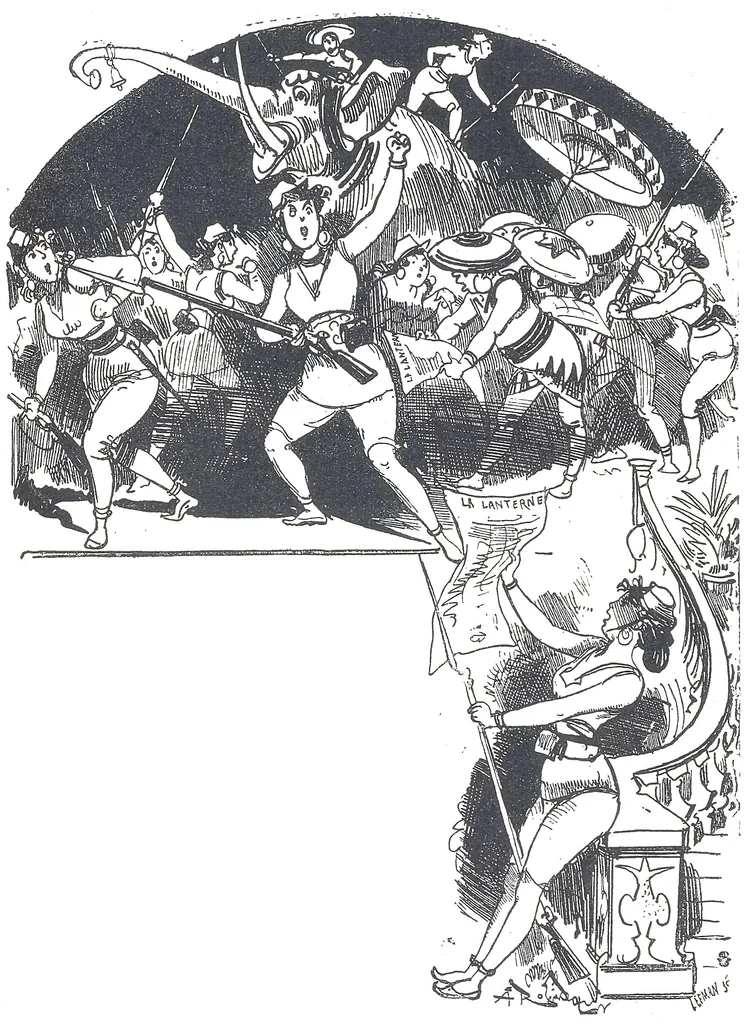 An illustration from Albert Robida - Voyages très extraordinaires de Saturnin Farandoul, 1879 page 504, 1879