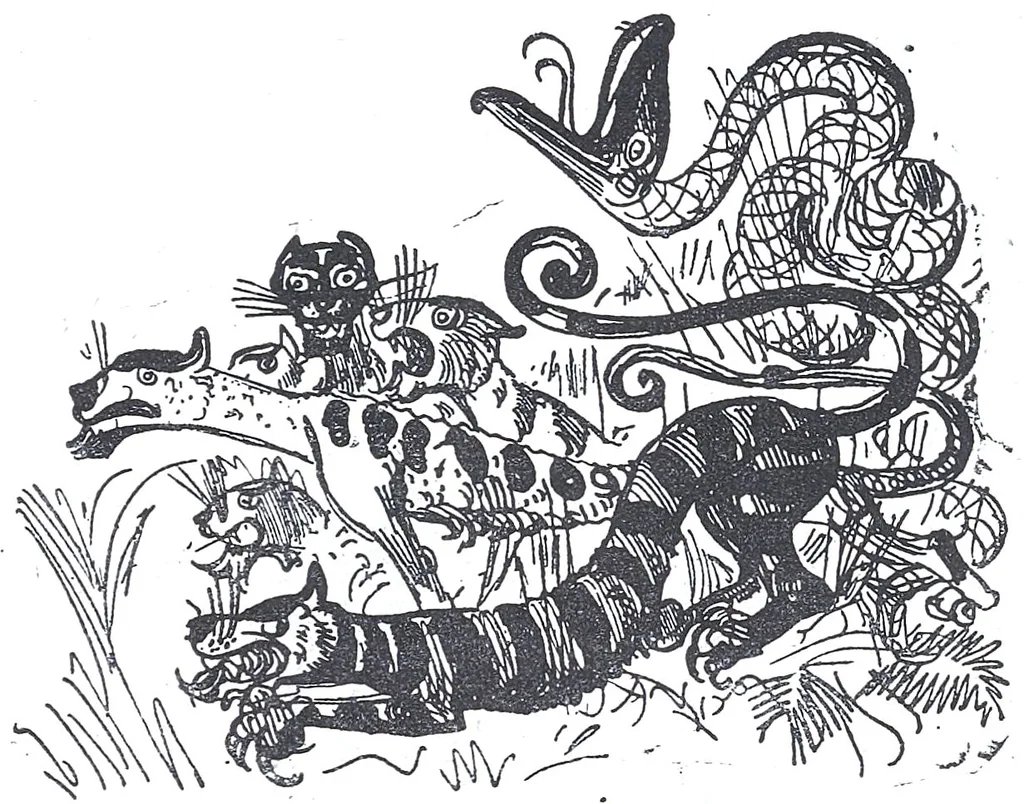 An illustration from Albert Robida - Voyages très extraordinaires de Saturnin Farandoul, 1879 page 523, 1879