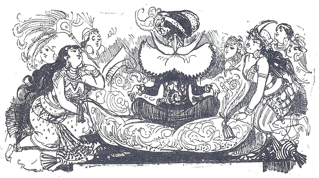 An illustration from Albert Robida - Voyages très extraordinaires de Saturnin Farandoul, 1879 page 526, 1879