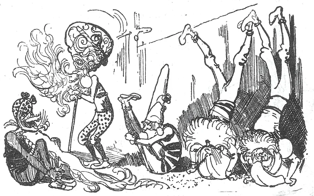 An illustration from Albert Robida - Voyages très extraordinaires de Saturnin Farandoul, 1879 page 530, 1879