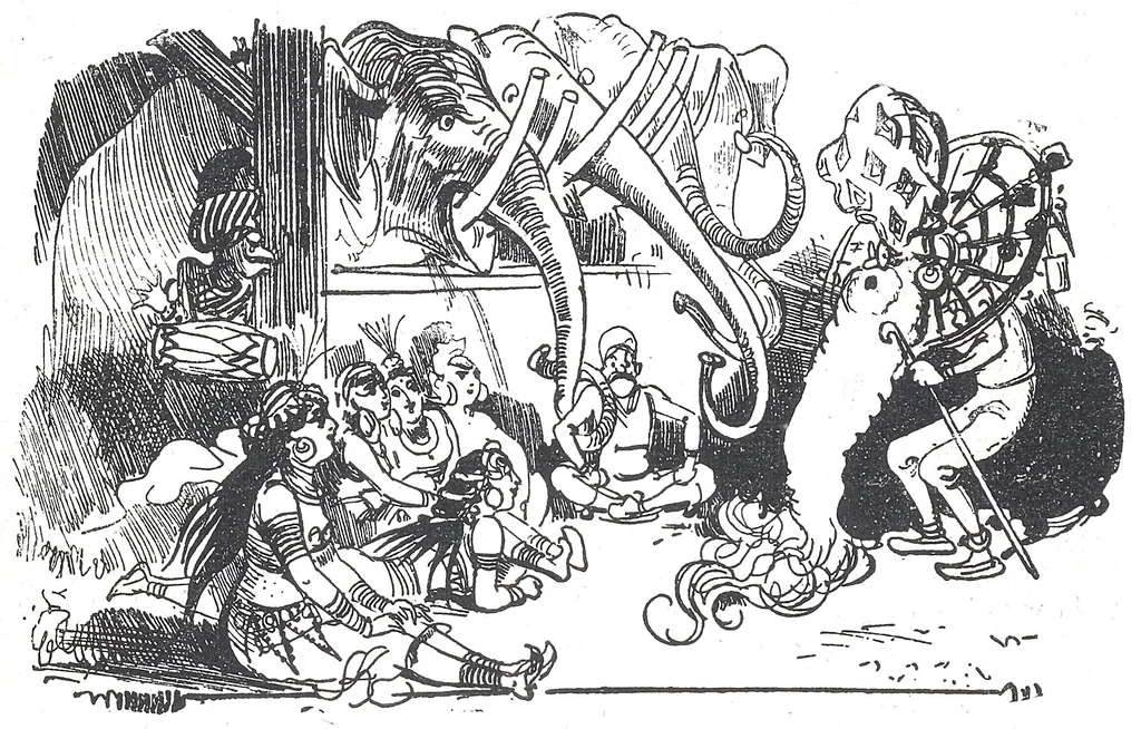 An illustration from Albert Robida - Voyages très extraordinaires de Saturnin Farandoul, 1879 page 532, 1879