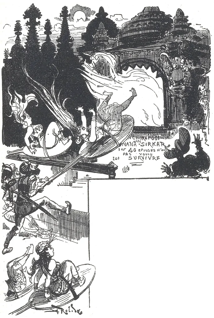 An illustration from Albert Robida - Voyages très extraordinaires de Saturnin Farandoul, 1879 page 536, 1879