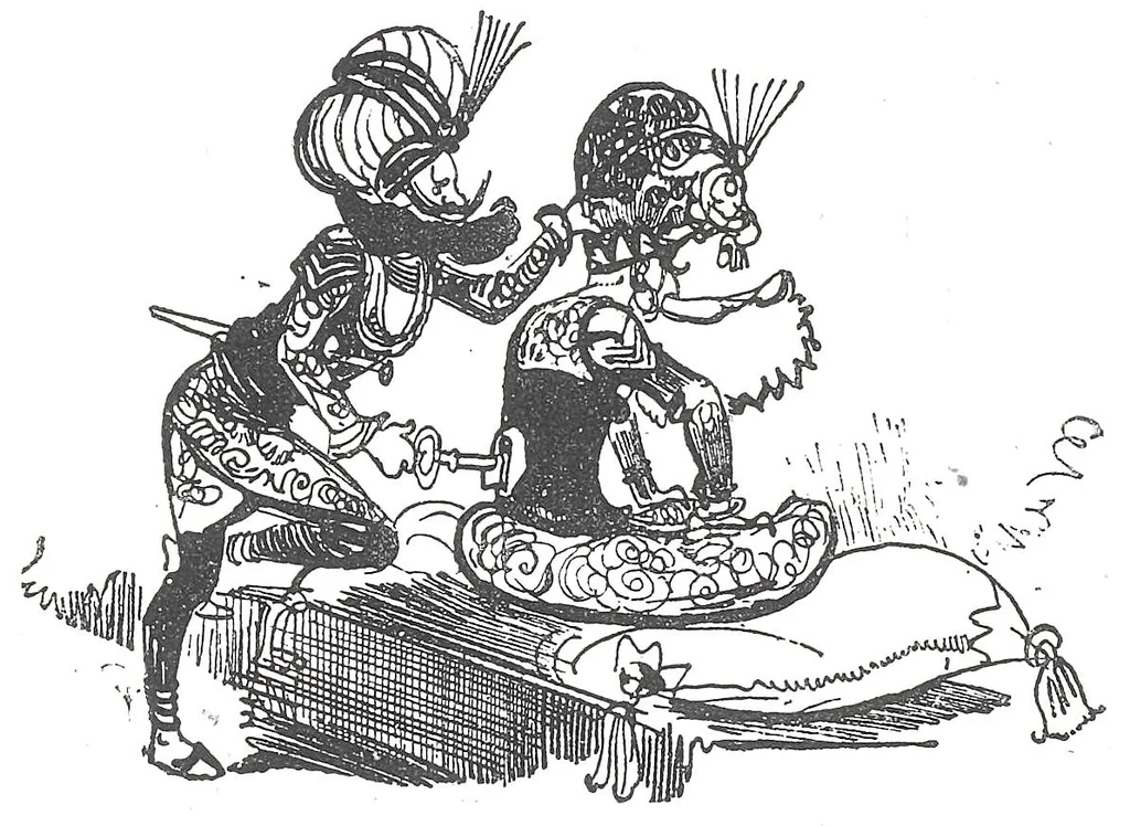 An illustration from Albert Robida - Voyages très extraordinaires de Saturnin Farandoul, 1879 page 546, 1879