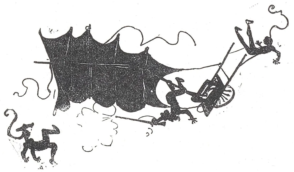 An illustration from Albert Robida - Voyages très extraordinaires de Saturnin Farandoul, 1879 page 556-2, 1879