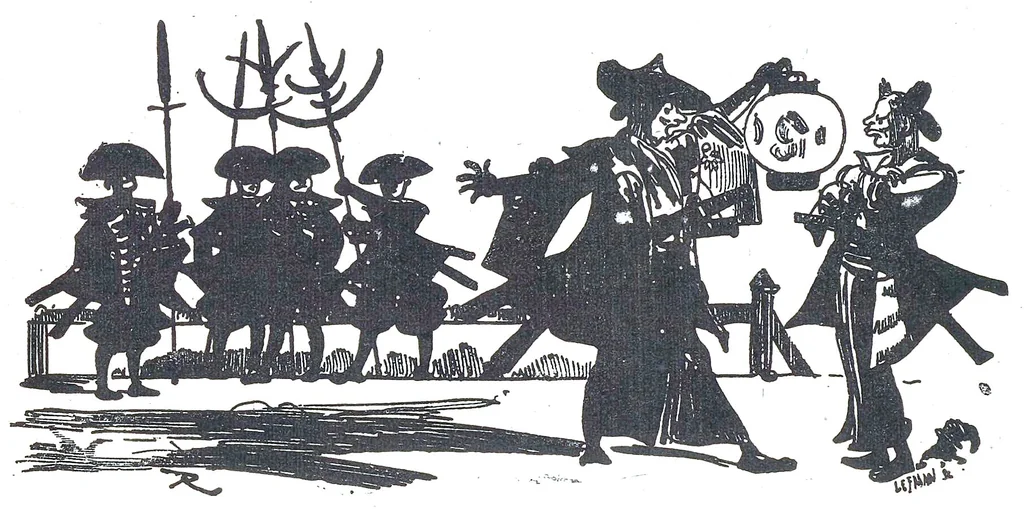 An illustration from Albert Robida - Voyages très extraordinaires de Saturnin Farandoul, 1879 page 596, 1879