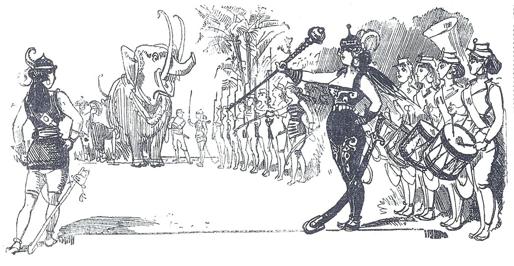 An illustration from Albert Robida - Voyages très extraordinaires de Saturnin Farandoul, 1879 page 636, 1879