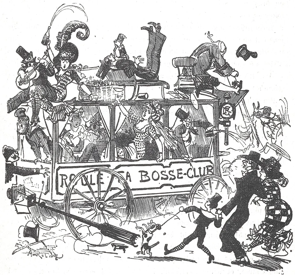 An illustration from Albert Robida - Voyages très extraordinaires de Saturnin Farandoul, 1879 page 660, 1879