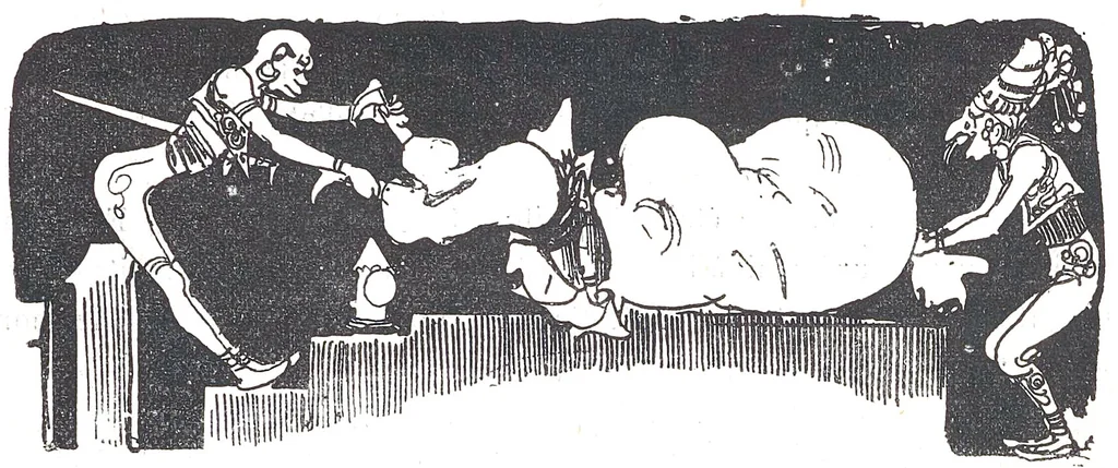 An illustration from Albert Robida - Voyages très extraordinaires de Saturnin Farandoul, 1879 page 667-1, 1879