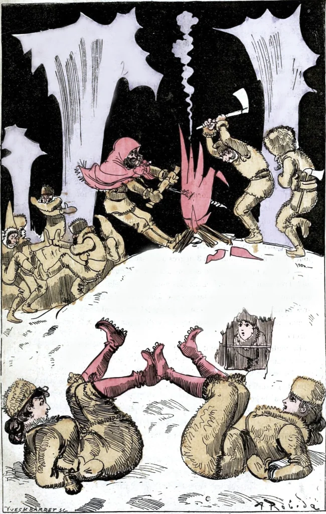 An illustration from Albert Robida - Voyages très extraordinaires de Saturnin Farandoul, 1879 page 720, 1879