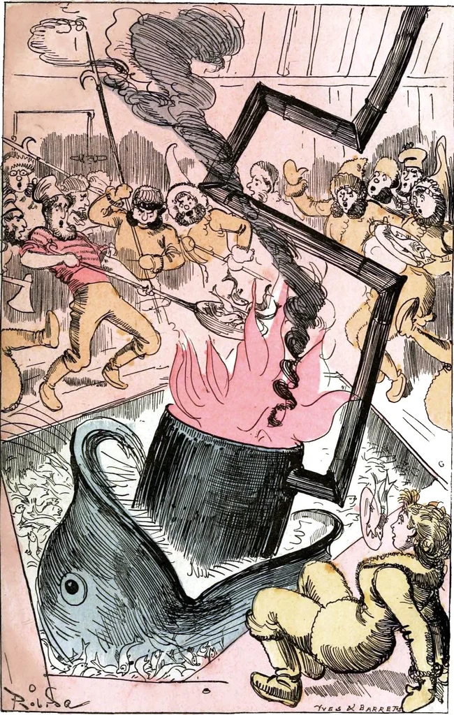 An illustration from Albert Robida - Voyages très extraordinaires de Saturnin Farandoul, 1879 page 752, 1879