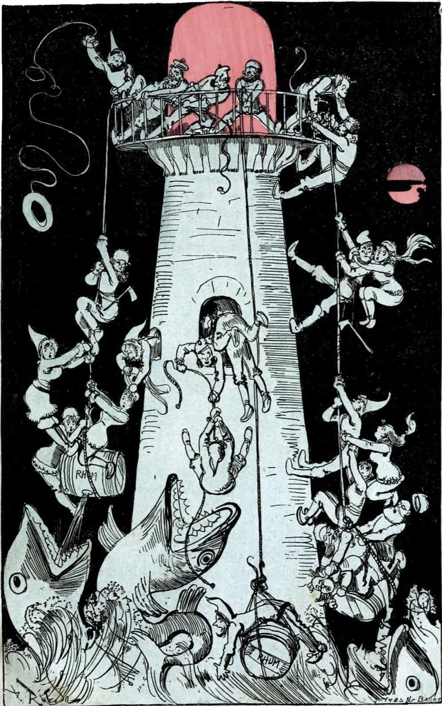 An illustration from Albert Robida - Voyages très extraordinaires de Saturnin Farandoul, 1879 page 768, 1879