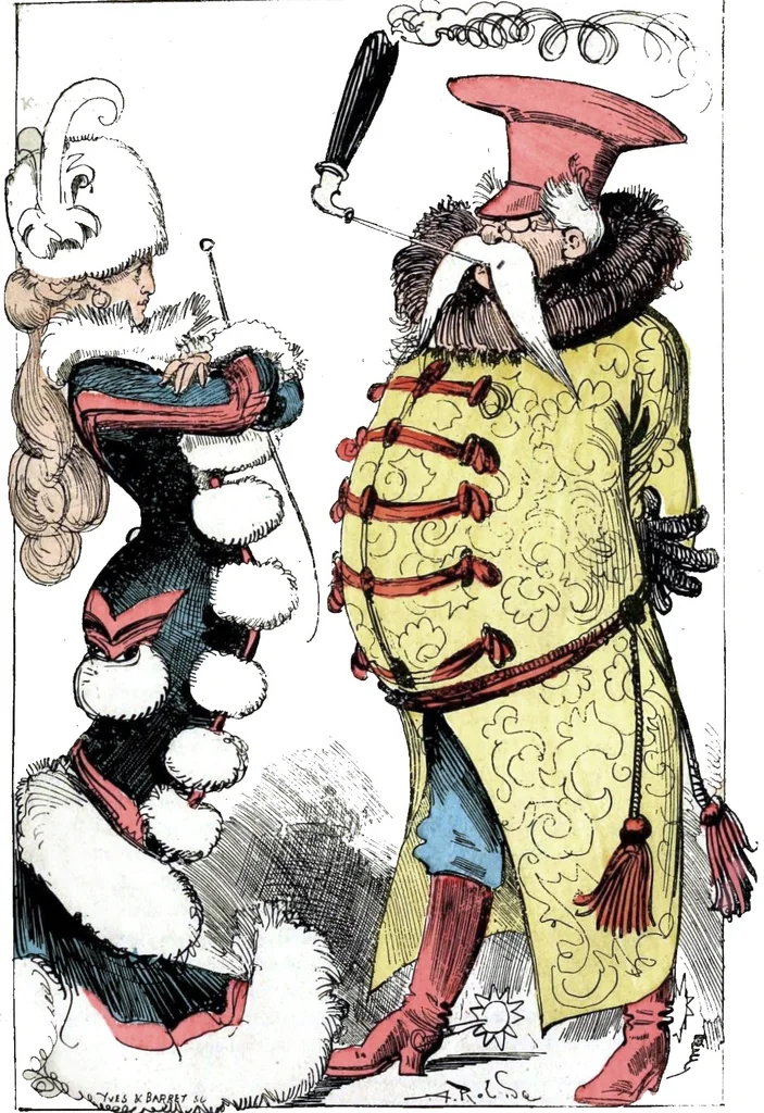 An illustration from Albert Robida - Voyages très extraordinaires de Saturnin Farandoul, 1879 page 784, 1879