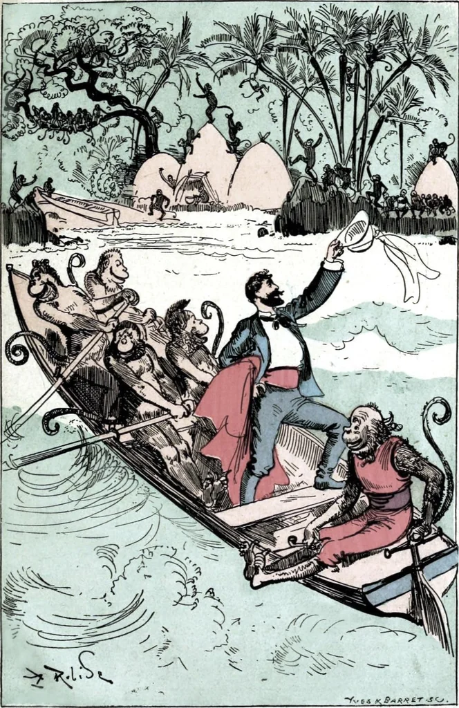 An illustration from Albert Robida - Voyages très extraordinaires de Saturnin Farandoul, 1879 page 800, 1879