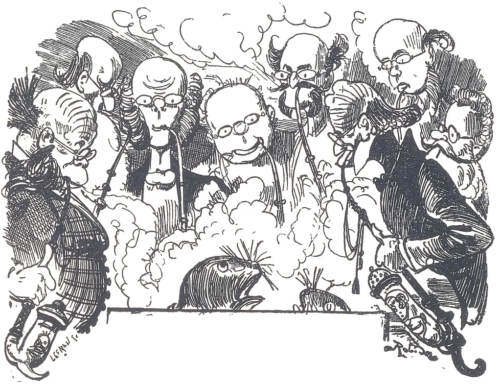 An illustration from Albert Robida - Voyages très extraordinaires de Saturnin Farandoul, 1879 page 680, 1879